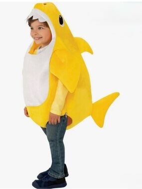Pinkfong Baby Shark Costume Yellow Plush Dress Up Soft Halloween 2T* Toddler